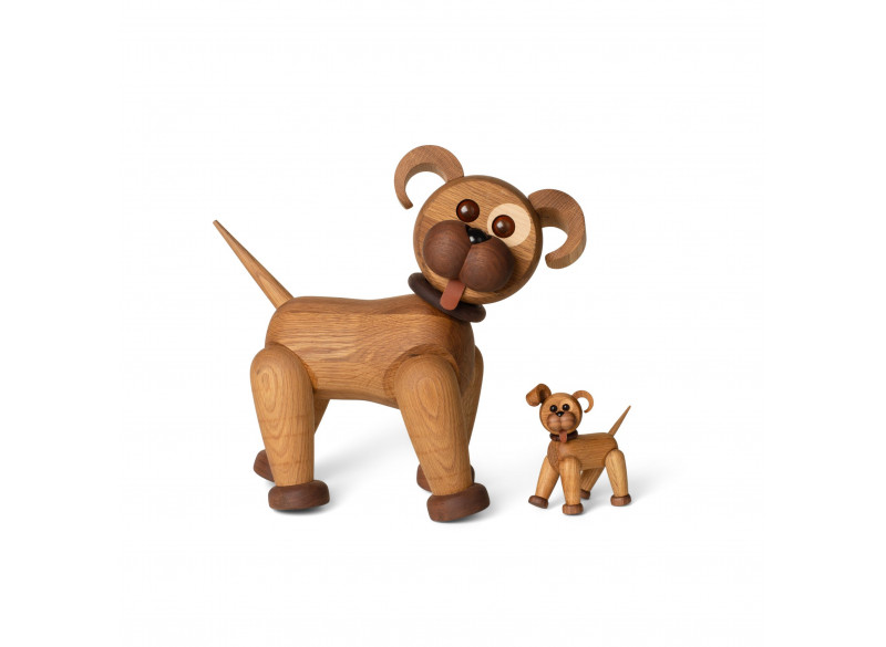 Hunden Happy XL eg valnød ask