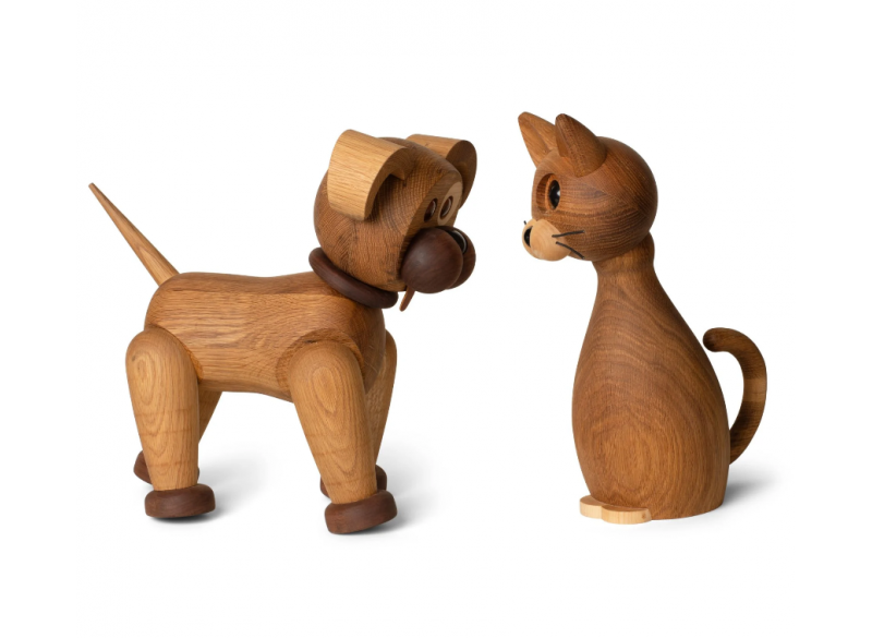 Hunden Happy XL eg valnød ask