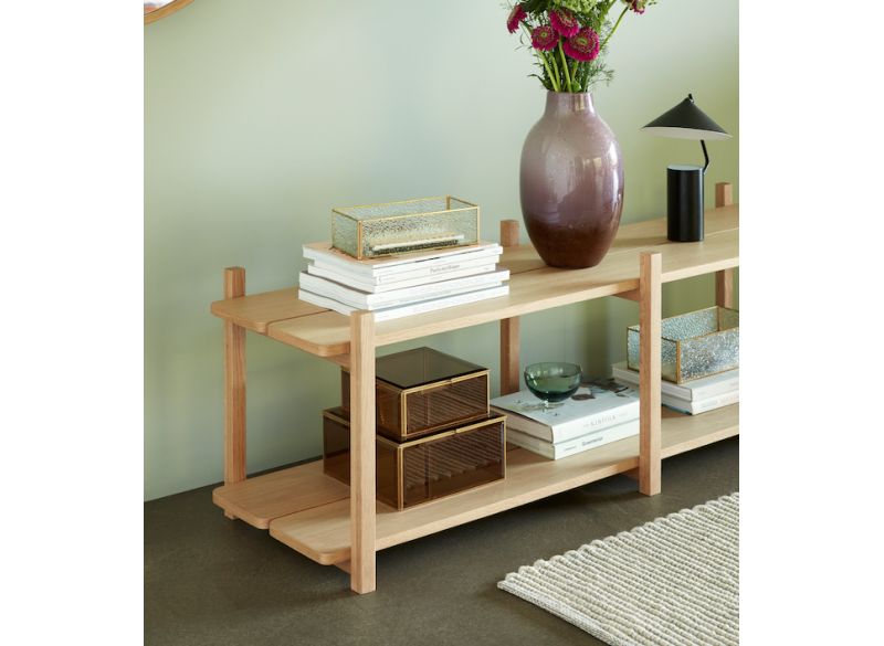 Glasbok brunmessing, sæt 2 kvadrat