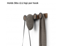 Rail Hooks 4-Hub Walnut