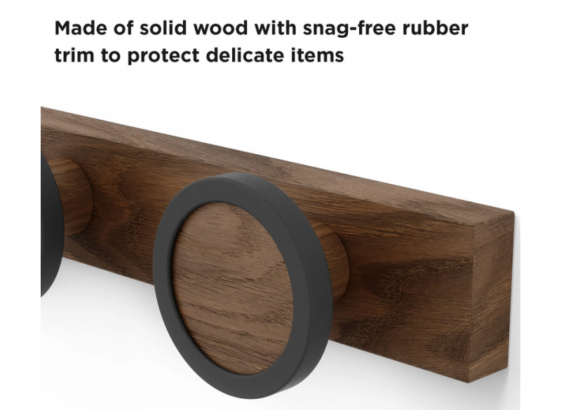 Knagerække 4-Hub Walnut