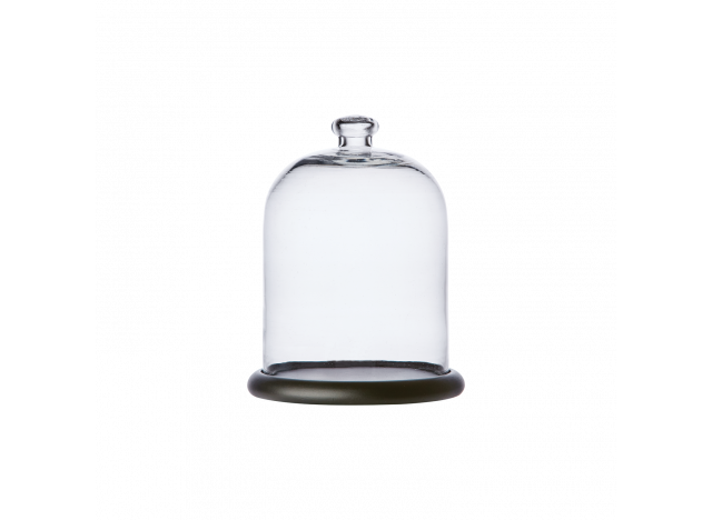 Klokke krukke Glas m sort bund