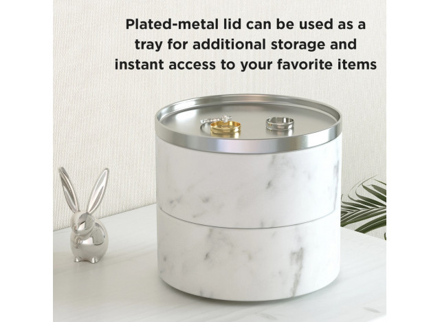 Tesora Smykkeæske m låg Krome