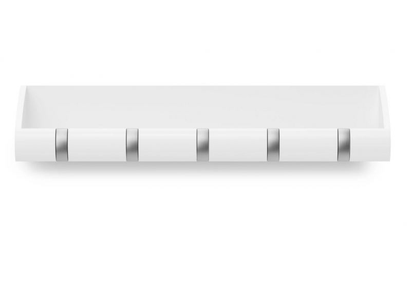 Wallrack Flip 5 w Shelf Walnut-Brass