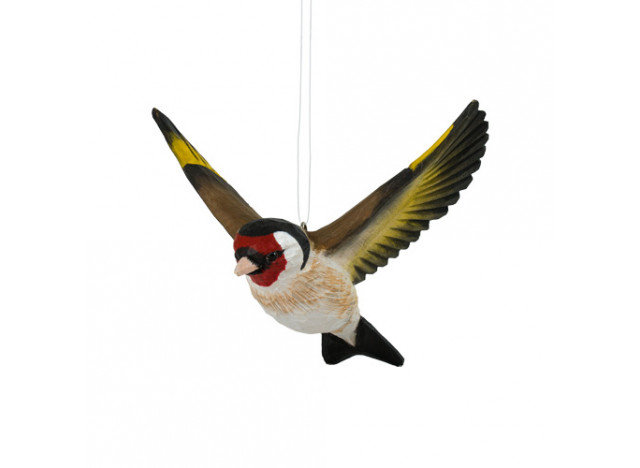 Deko bird flying gold finke