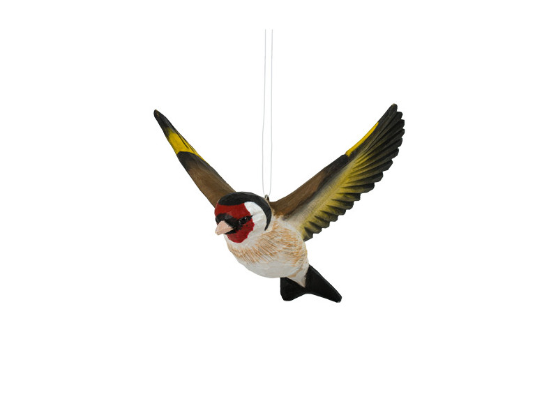 Deko bird flying gold finke