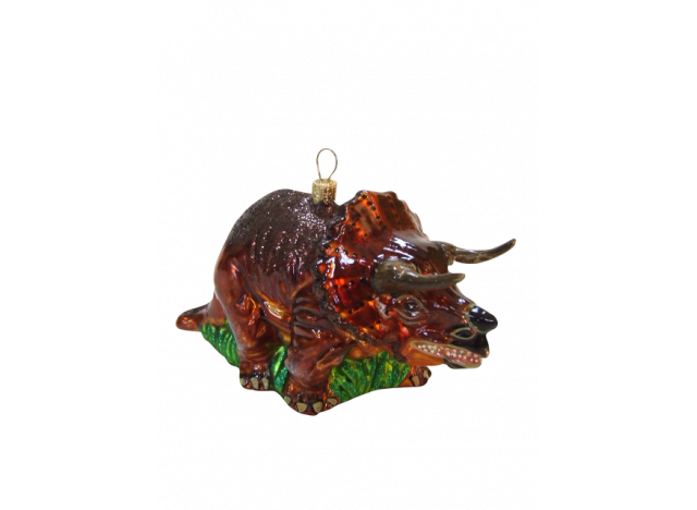 Julekugle-Triceratops-dinosaurus - Håndlavet