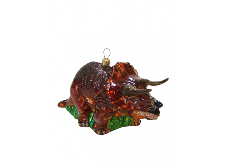 Julekugle-Triceratops-dinosaurus - Håndlavet