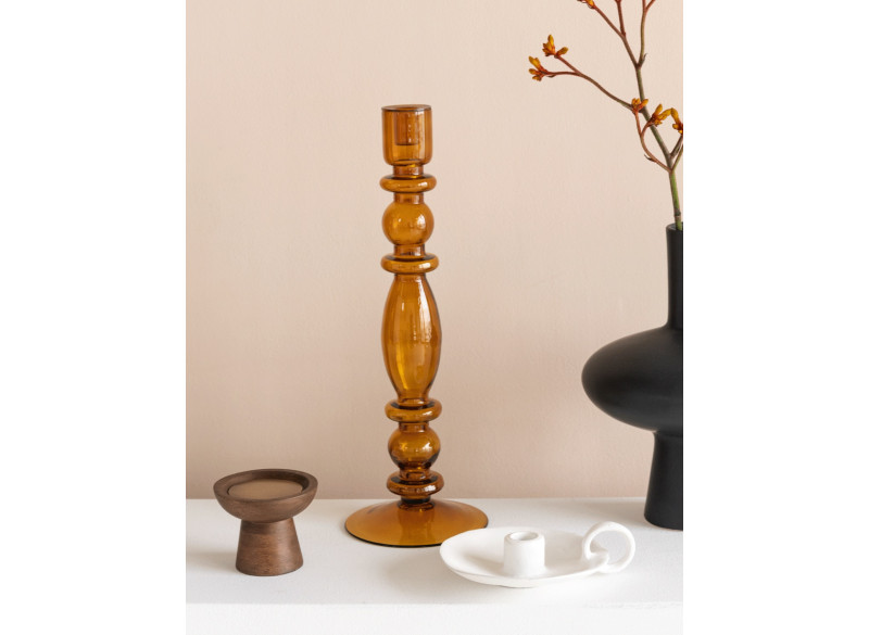 Lysestage Glas Brun H40cm