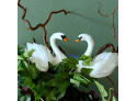 Svane ornament med fjer 10cm