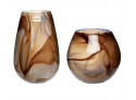 Vase Glass Brown-White