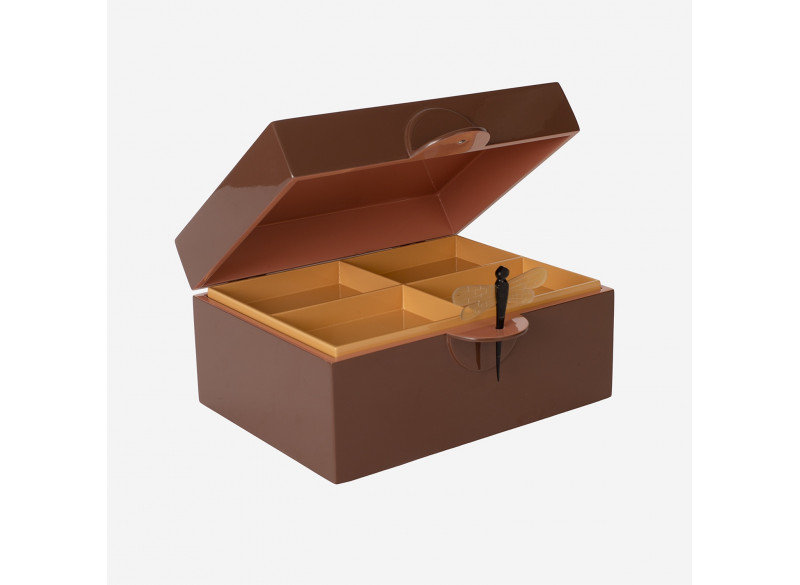 Lacquer box w Dragonfly Cinnamon