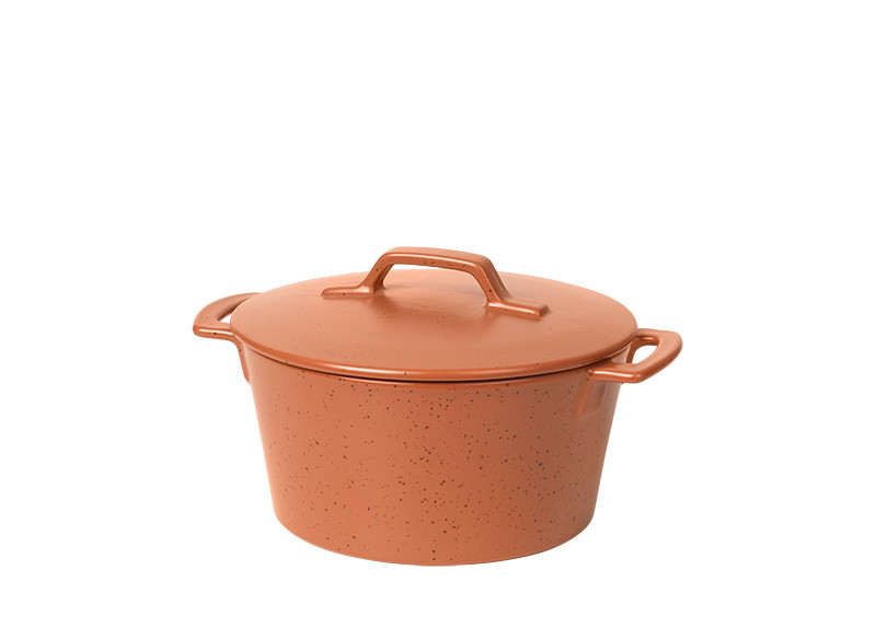 Ovnfast Gryde m låg Hasle Granit Terrakotta