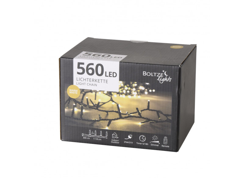 Lysekæde 560 LED Dim Timer