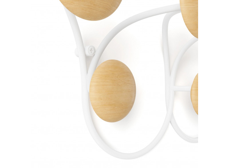 Knagerække Dotsy 7 knage Hvide-Natur