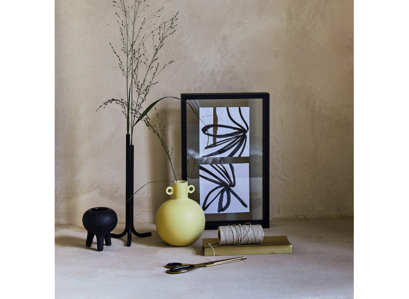 Vase Glas Gul H15xØ12cm