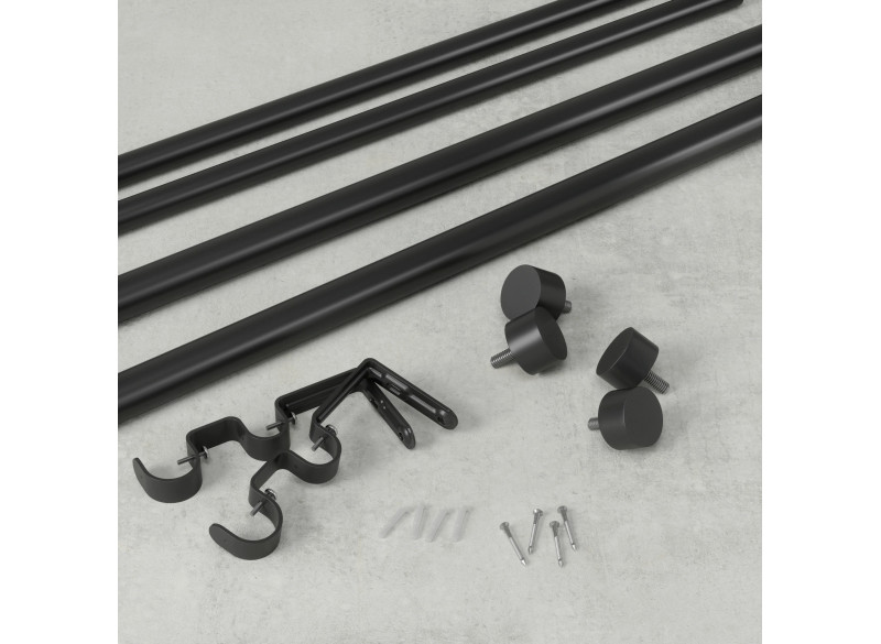 Curtain Rod Double Black