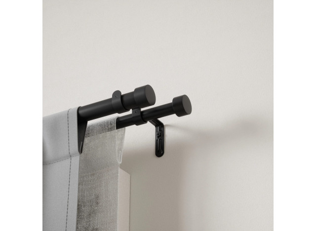 Curtain Rod Double Black