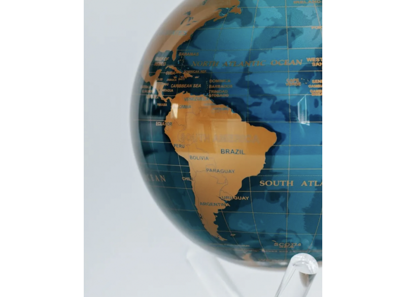 Moving Globe Blue-Gold 6"