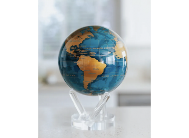 Moving Globe Blue-Gold 6"