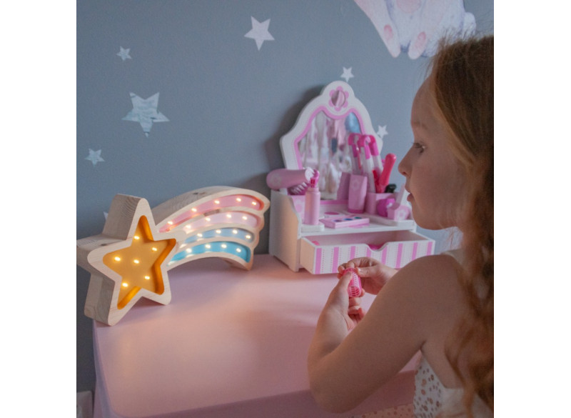 Childrens Night Lamp Falling Star Pink-Blue