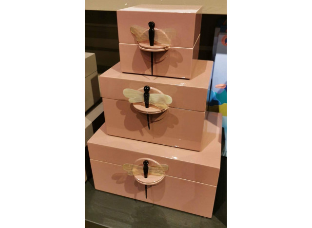 Lacquer box Dragonfly OldRose