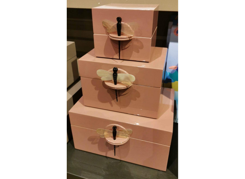 Lacquer box Dragonfly OldRose