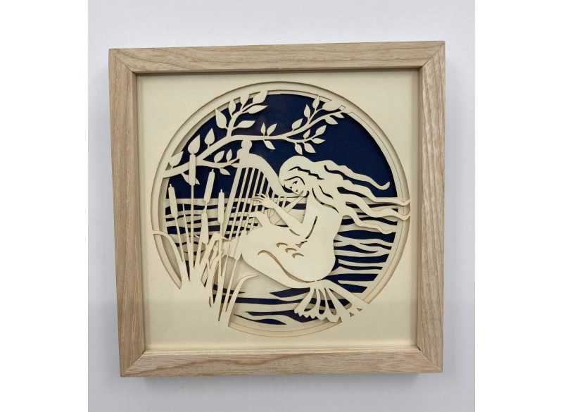 Picture 3D w frame - Little Mermaid - Natur Frame