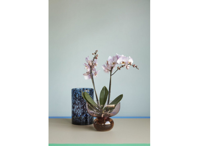 Glass Vase - pink and amber