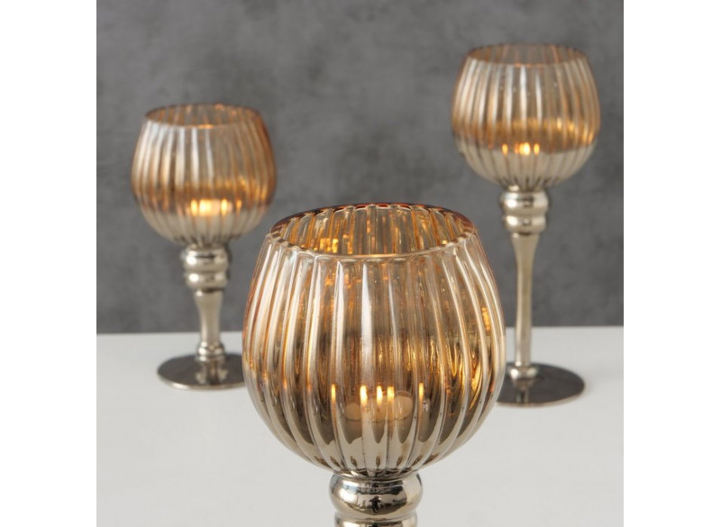 Lysestager Minou sæt of 3 Brun 