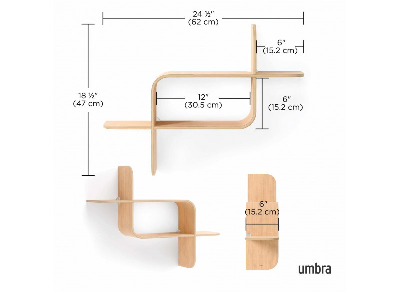 Montage Væghylde Natur