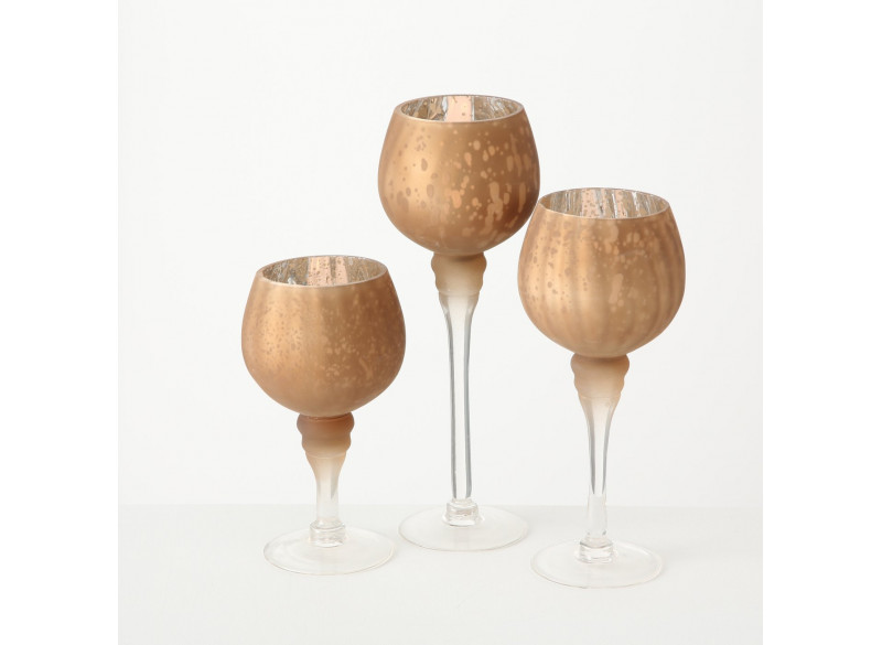 Lysestager Minou sæt of 3 Brun 