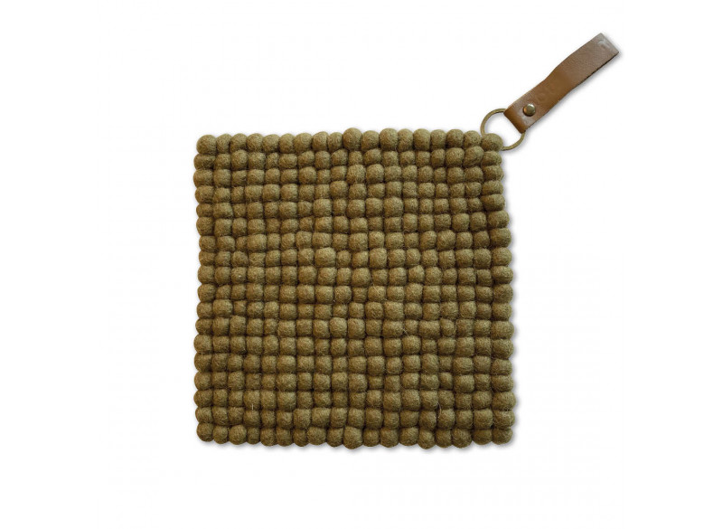 Bordskåner Army filtet uld m læderstrop