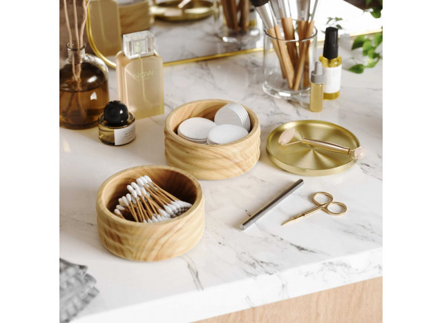 Tesora Wood Storage Box Natural-Brass