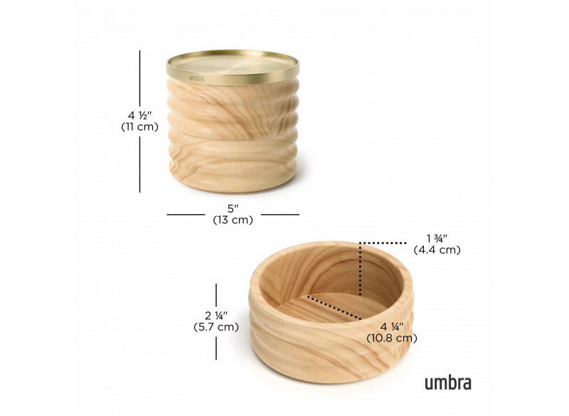 Tesora Wood Storage Box Natural-Brass