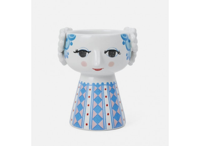 Eva Candlestick H9.5 cm blue