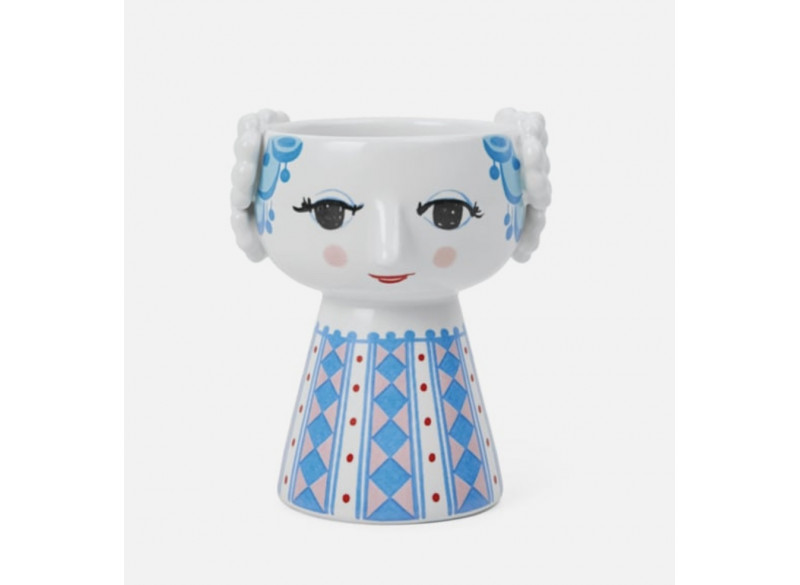 Eva Candlestick H9.5 cm blue