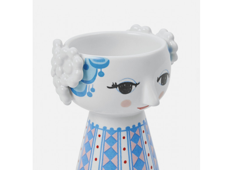 Eva Candlestick H9.5 cm blue