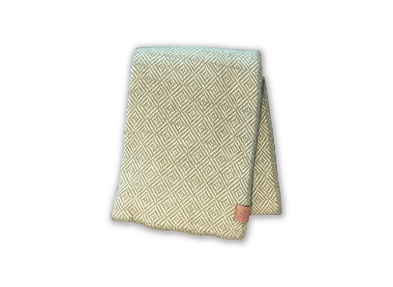 Plaid Fade Uld Caramel Light Green 130x200 cm