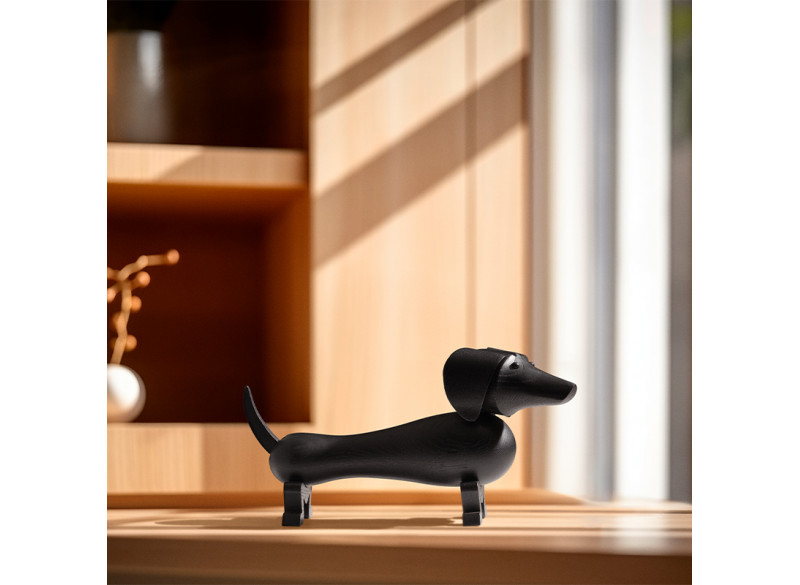 Dachshund small dark-stained oak