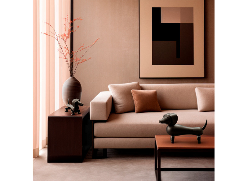 Gravhund lille mørk bejdset eg