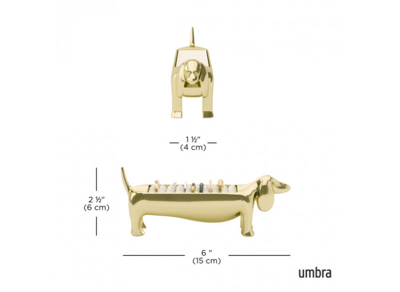 Dachsie Ring Holder Brass