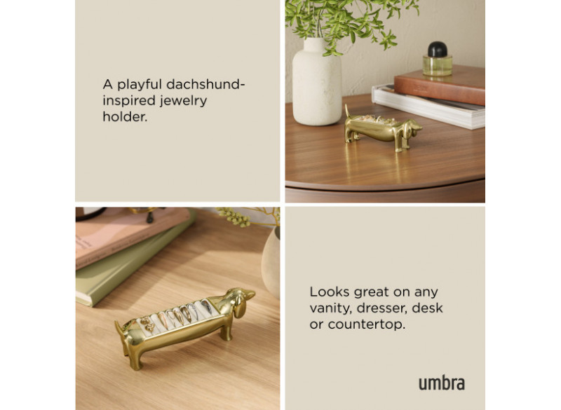 Dachsie Ring Holder Brass