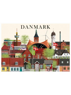Danmark kort - 2 - A5
