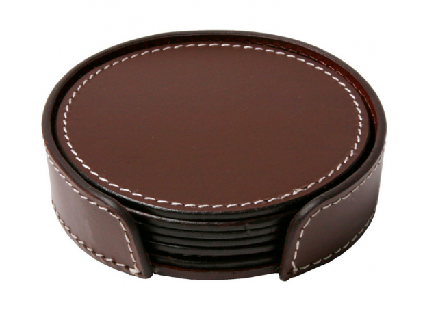 Glasskåner Læder 6-pak Chocolat 