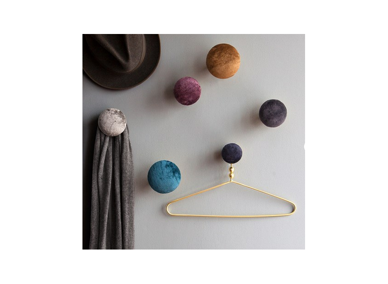 Hook mahogni velor brass