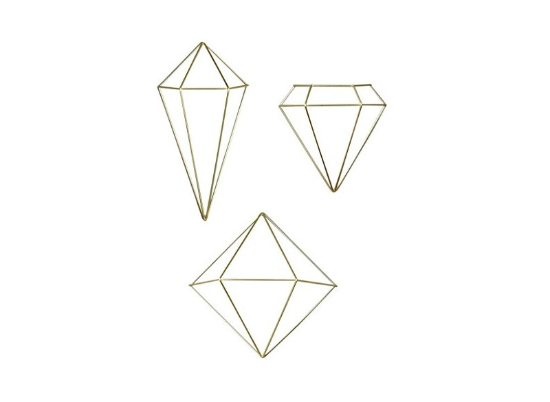 Vægdeko messing sæt 6