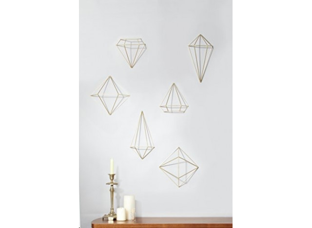 Vægdeko messing sæt 6