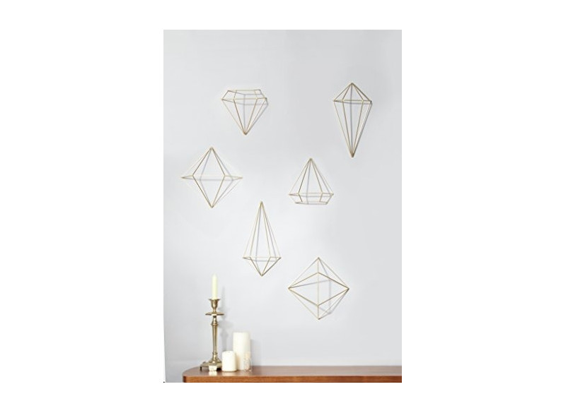 Vægdeko messing sæt 6