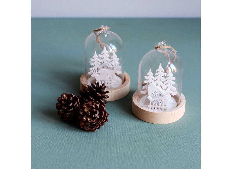 Glas ornament fugl-rensdyr